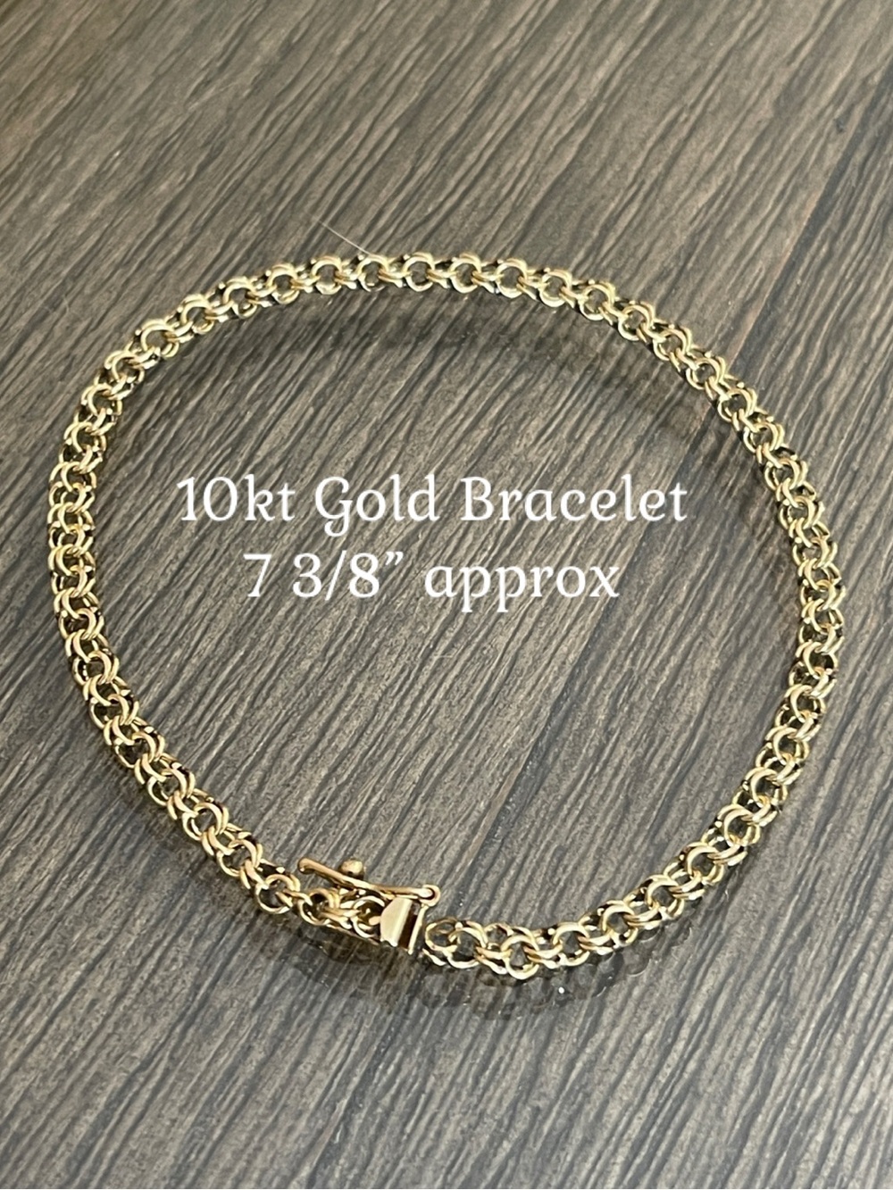 Vintage 10kt Gold Garibaldi Link Bracelet 7 3/8” approx Box Clasp